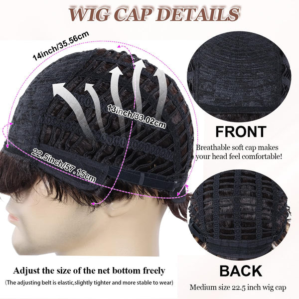 Stylish Short Brown Wig for Men